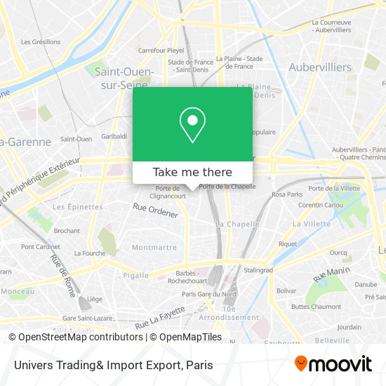 Mapa Univers Trading& Import Export