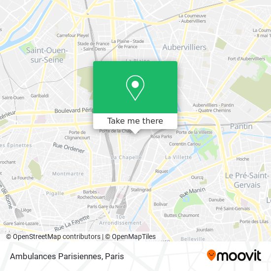 Mapa Ambulances Parisiennes