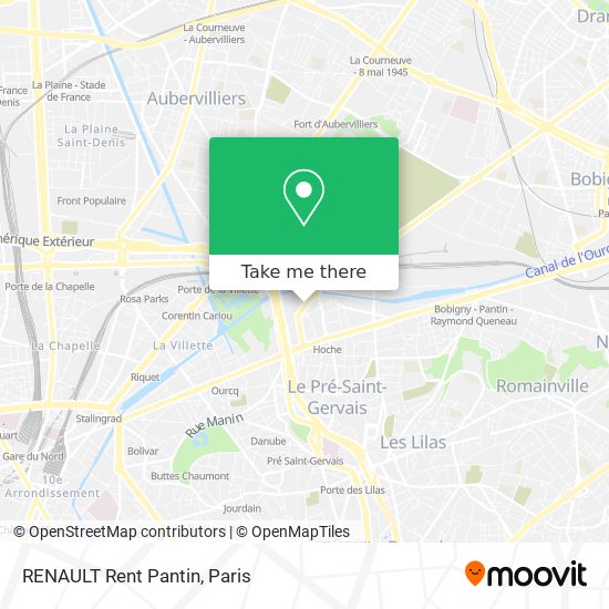 RENAULT Rent Pantin map