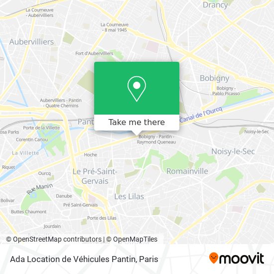 Ada Location de Véhicules Pantin map