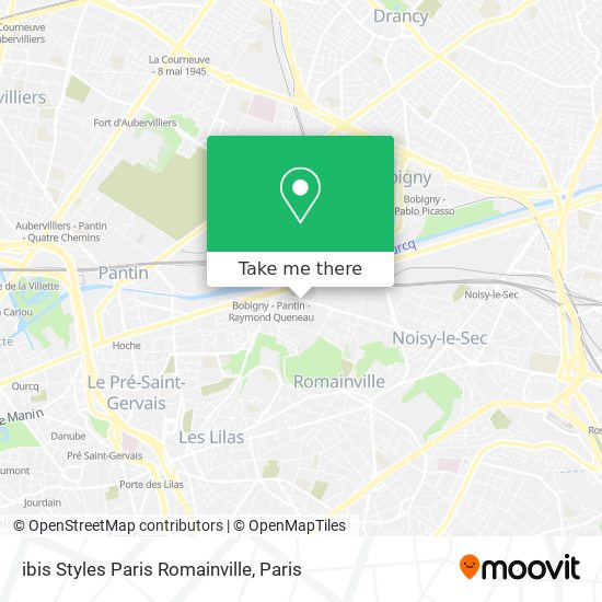 Mapa ibis Styles Paris Romainville