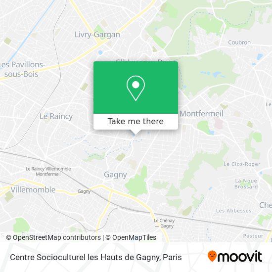 Mapa Centre Socioculturel les Hauts de Gagny