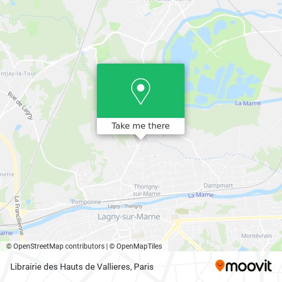 Mapa Librairie des Hauts de Vallieres