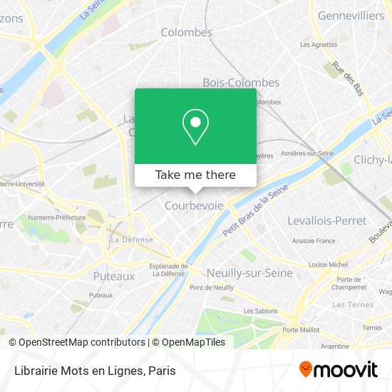 Librairie Mots en Lignes map