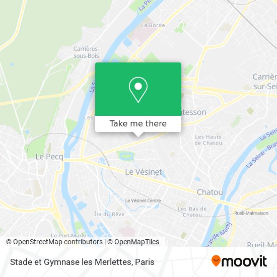 Mapa Stade et Gymnase les Merlettes