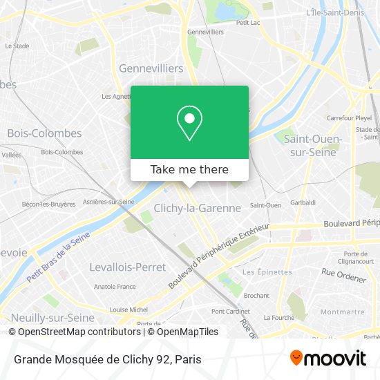 Mapa Grande Mosquée de Clichy 92