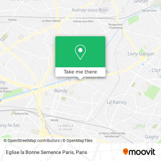 Mapa Eglise la Bonne Semence Paris