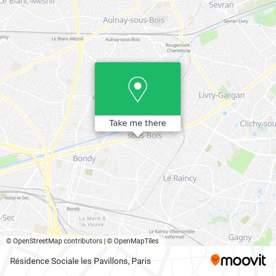 Mapa Résidence Sociale les Pavillons