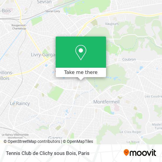 Tennis Club de Clichy sous Bois map