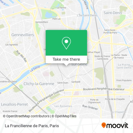 La Francilienne de Paris map