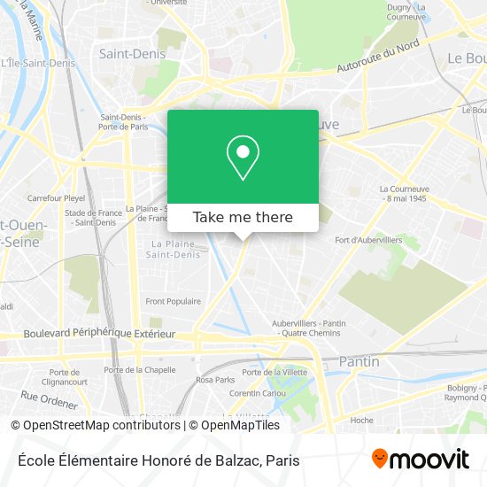 Mapa École Élémentaire Honoré de Balzac