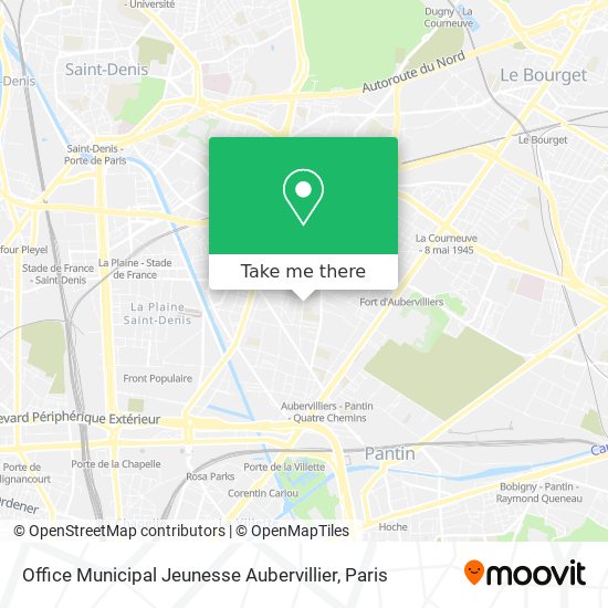 Office Municipal Jeunesse Aubervillier map