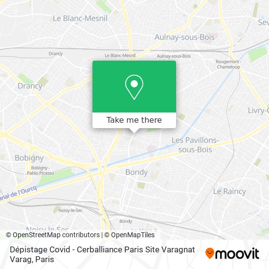 Dépistage Covid - Cerballiance Paris Site Varagnat Varag map