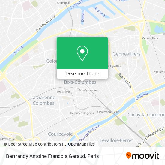 Mapa Bertrandy Antoine Francois Geraud