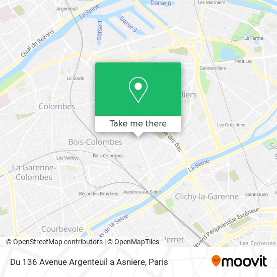 Mapa Du 136 Avenue Argenteuil a Asniere