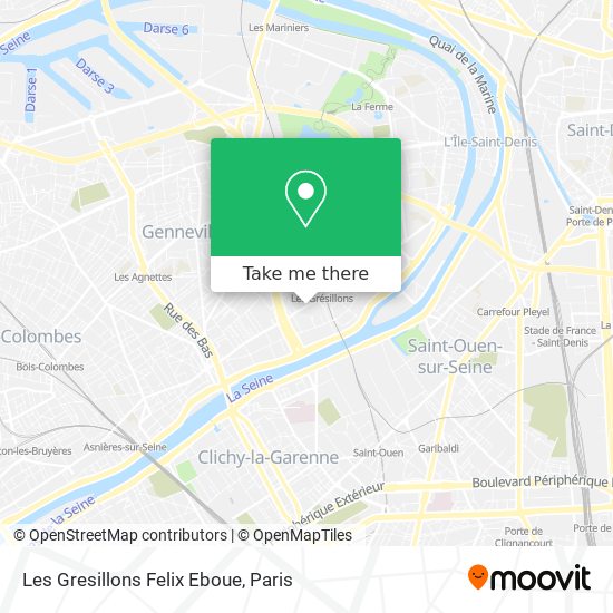 Mapa Les Gresillons Felix Eboue