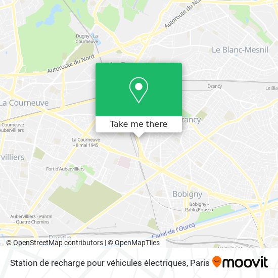 Station de recharge pour véhicules électriques map