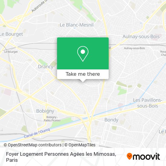 Mapa Foyer Logement Personnes Agées les Mimosas