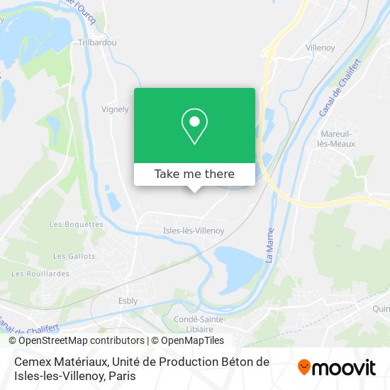 Mapa Cemex Matériaux, Unité de Production Béton de Isles-les-Villenoy