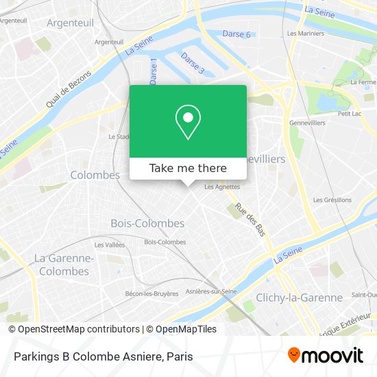 Parkings B Colombe Asniere map