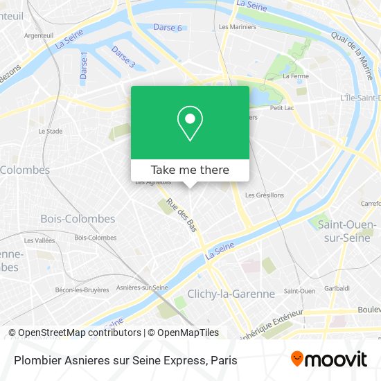 Plombier Asnieres sur Seine Express map