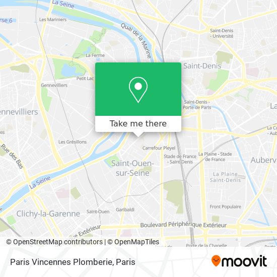 Mapa Paris Vincennes Plomberie