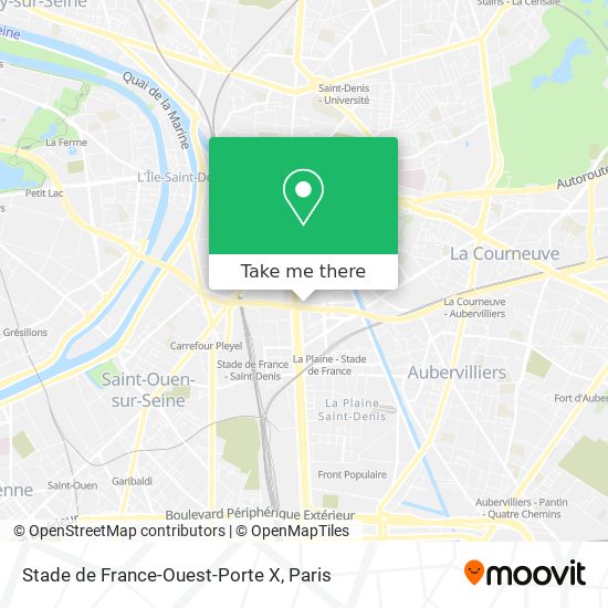 Mapa Stade de France-Ouest-Porte X