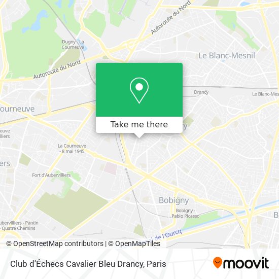 Club d'Échecs Cavalier Bleu Drancy map