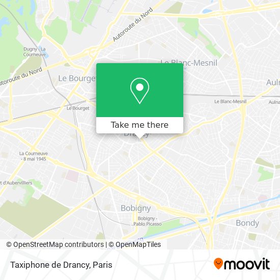 Mapa Taxiphone de Drancy