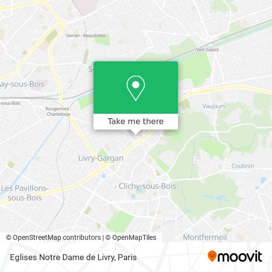 Mapa Eglises Notre Dame de Livry