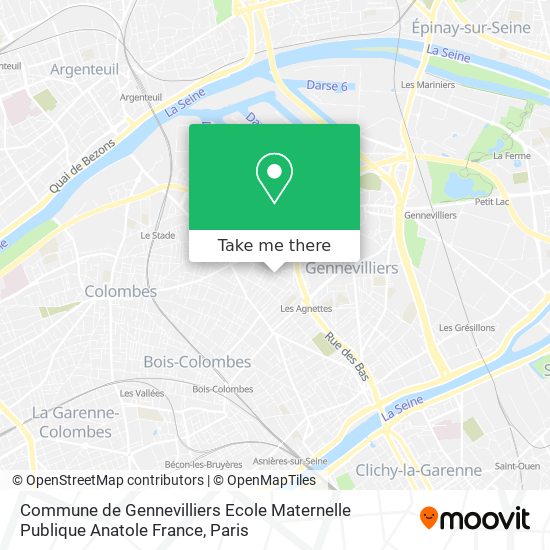 Mapa Commune de Gennevilliers Ecole Maternelle Publique Anatole France