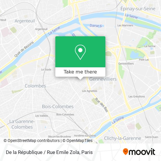 Mapa De la République / Rue Emile Zola