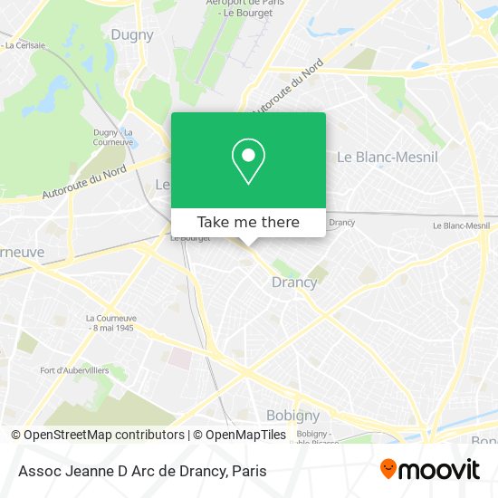 Mapa Assoc Jeanne D Arc de Drancy