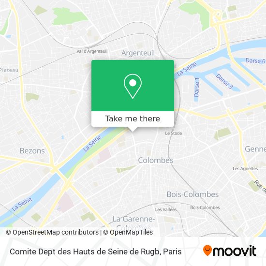 Mapa Comite Dept des Hauts de Seine de Rugb