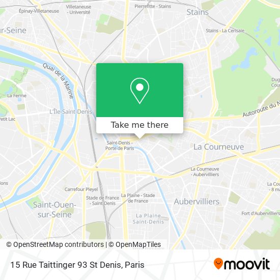 Mapa 15 Rue Taittinger 93 St Denis