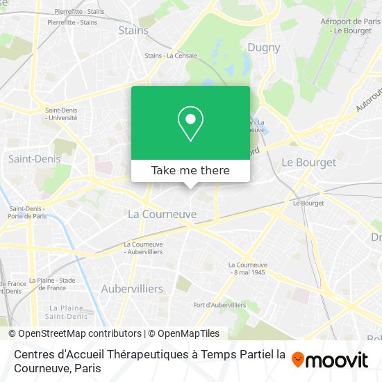 Mapa Centres d'Accueil Thérapeutiques à Temps Partiel la Courneuve