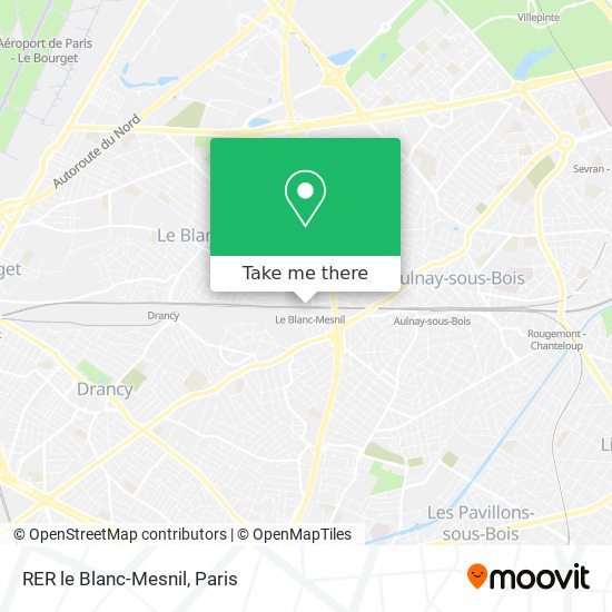 RER le Blanc-Mesnil map