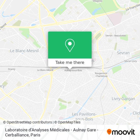 Laboratoire d'Analyses Médicales - Aulnay Gare - Cerballiance map