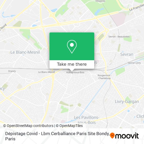 Dépistage Covid - Lbm Cerballiance Paris Site Bondy map