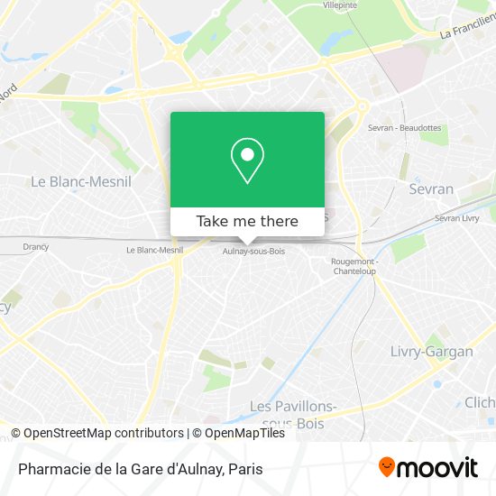 Mapa Pharmacie de la Gare d'Aulnay