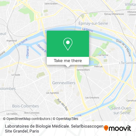 Laboratoires de Biologie Médicale. Selarlbioascogen Site Grandel map