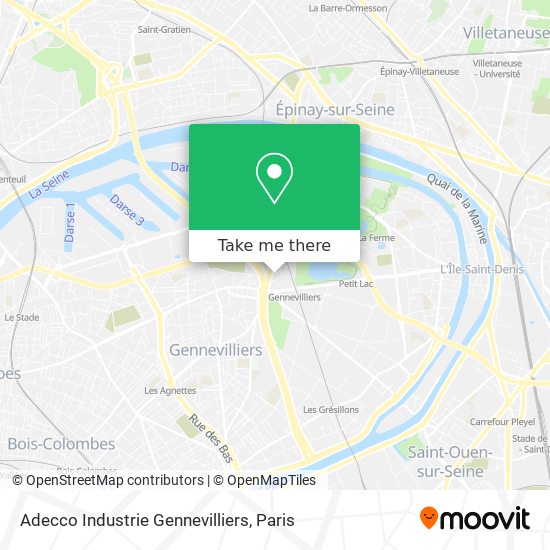 Adecco Industrie Gennevilliers map