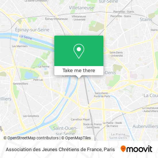 Mapa Association des Jeunes Chrétiens de France