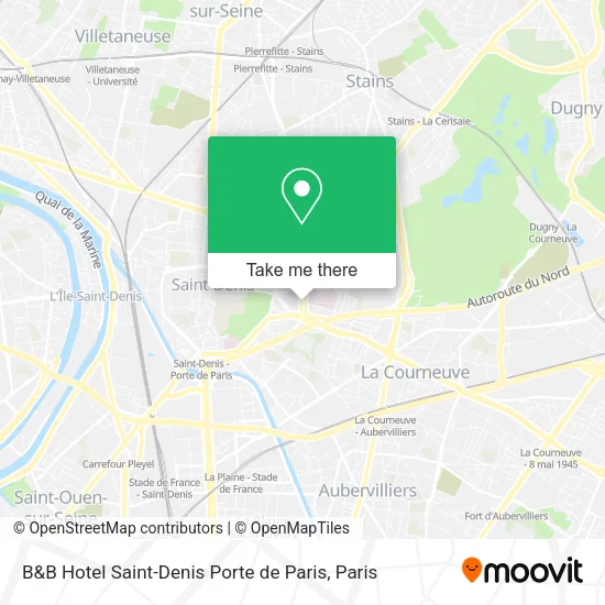 B&B Hotel Saint-Denis Porte de Paris map