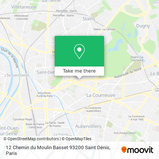 12 Chemin du Moulin Basset 93200 Saint Dénis map