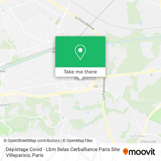 Dépistage Covid - Lbm Selas Cerballiance Paris Site Villeparisis map