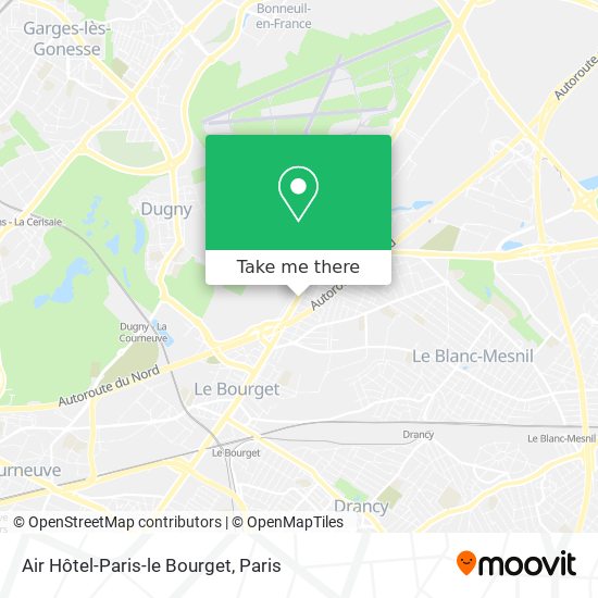 Air Hôtel-Paris-le Bourget map