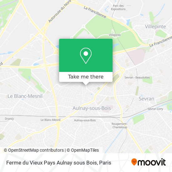 Mapa Ferme du Vieux Pays Aulnay sous Bois