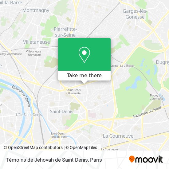 Mapa Témoins de Jehovah de Saint Denis