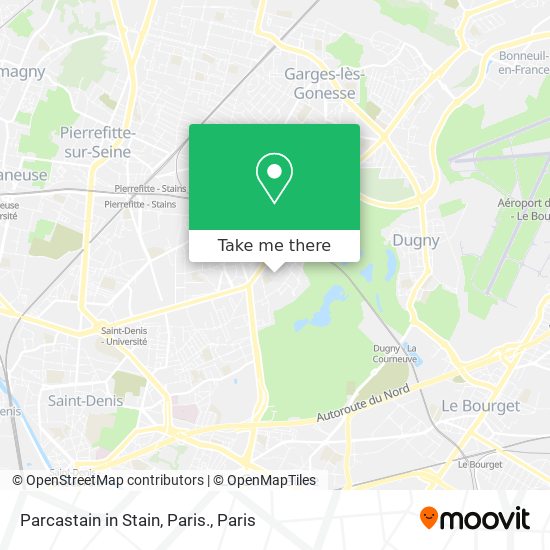Mapa Parcastain in Stain, Paris.
